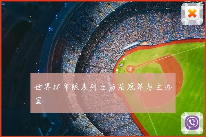 世界杯年限表列出历届冠军与主办国